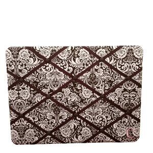 Damask French Memo Board Bulletin Vision Photo Note Brown White Damask Fabric